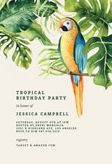 Tropical parrot - Birthday Invitation